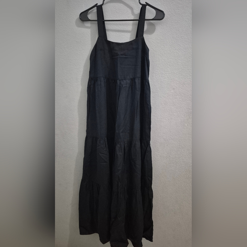 Women’s Black Maxi Dress with Wide Straps